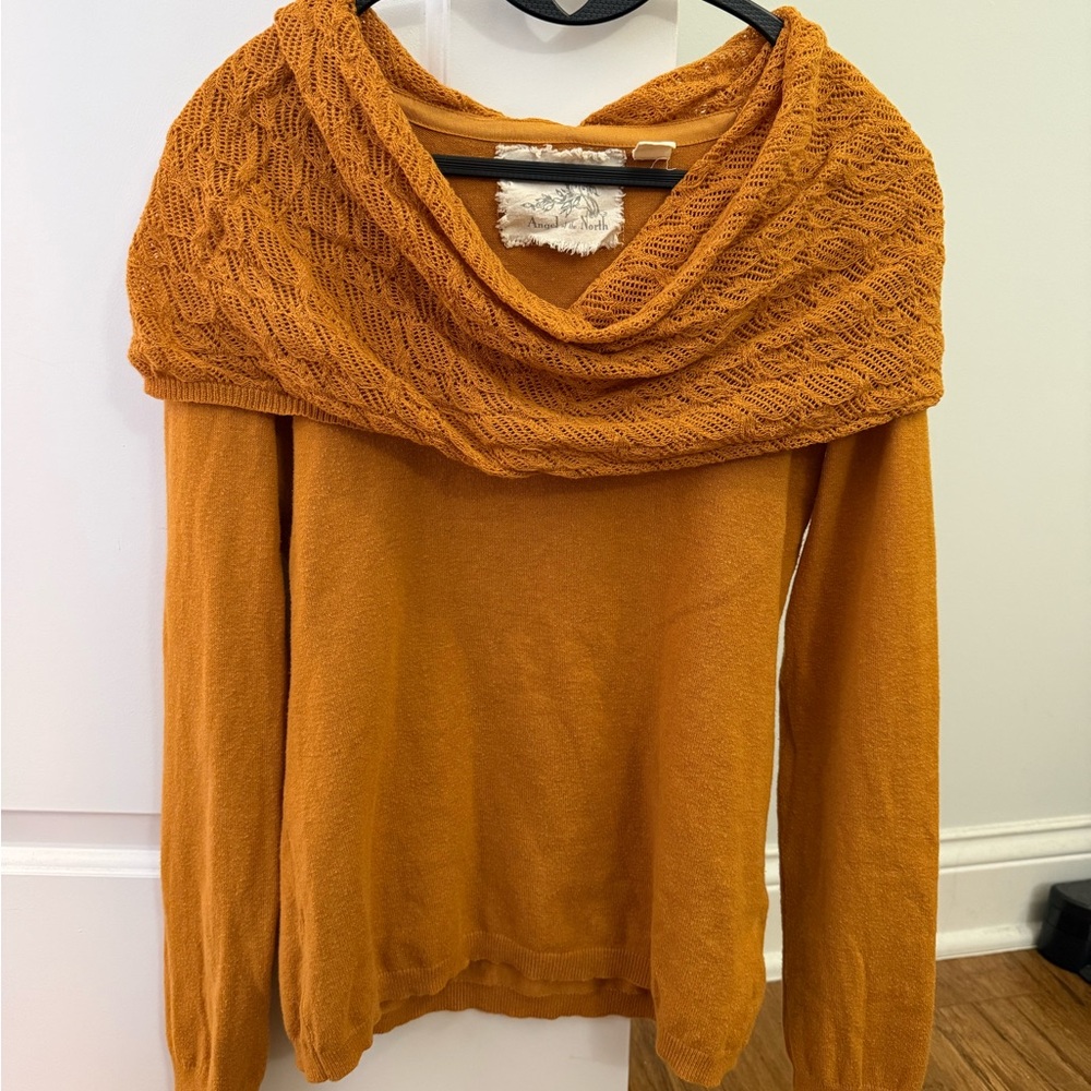 Angel Of The North Cowl Neck Sweater in Mustard